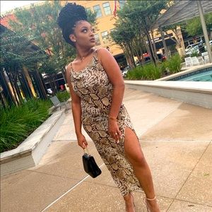 Snakeskin Maxi Dress - Medium